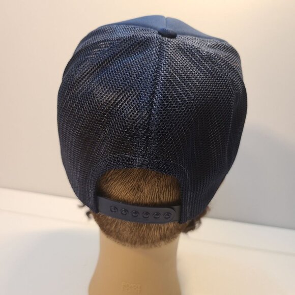 Vintage 90s Trucker Hat Mic Mac Beverage Room Screen Printed Mesh Adjustable Hat - Picture 4 of 8